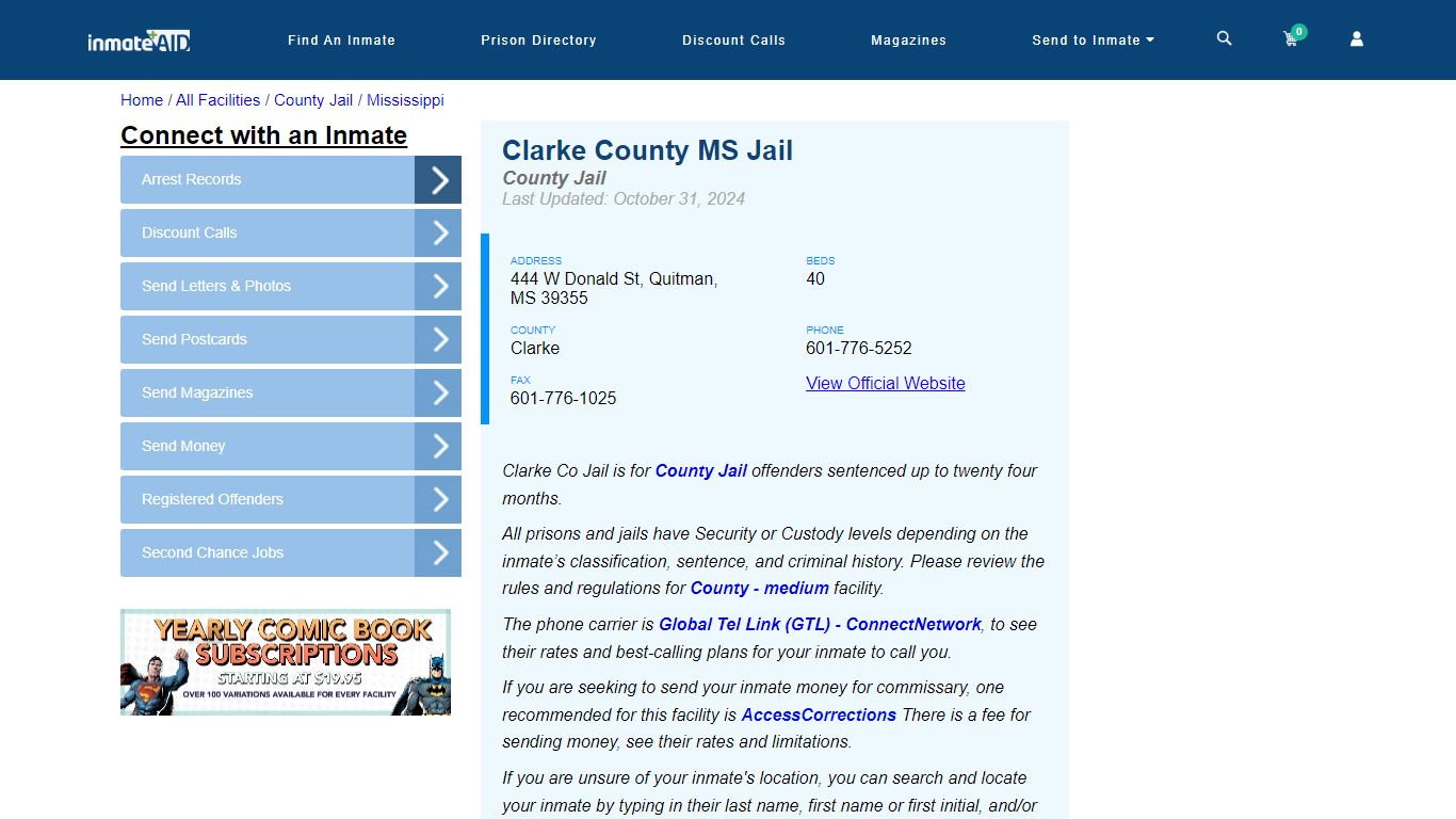 Clarke County MS Jail - Inmate Locator