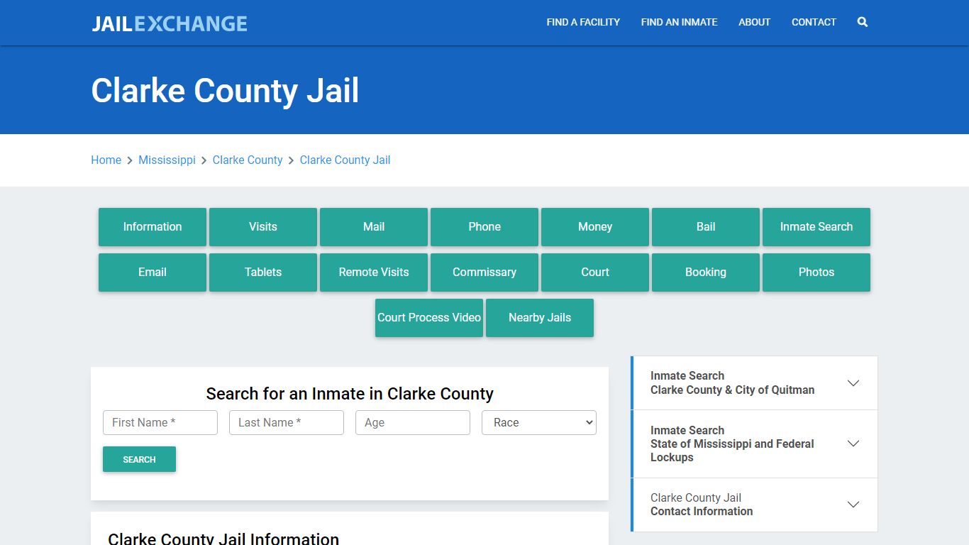 Clarke County Jail Roster Lookup, MS, Inmate Search